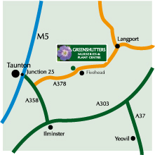 Location of Greenshutters Garden Centre